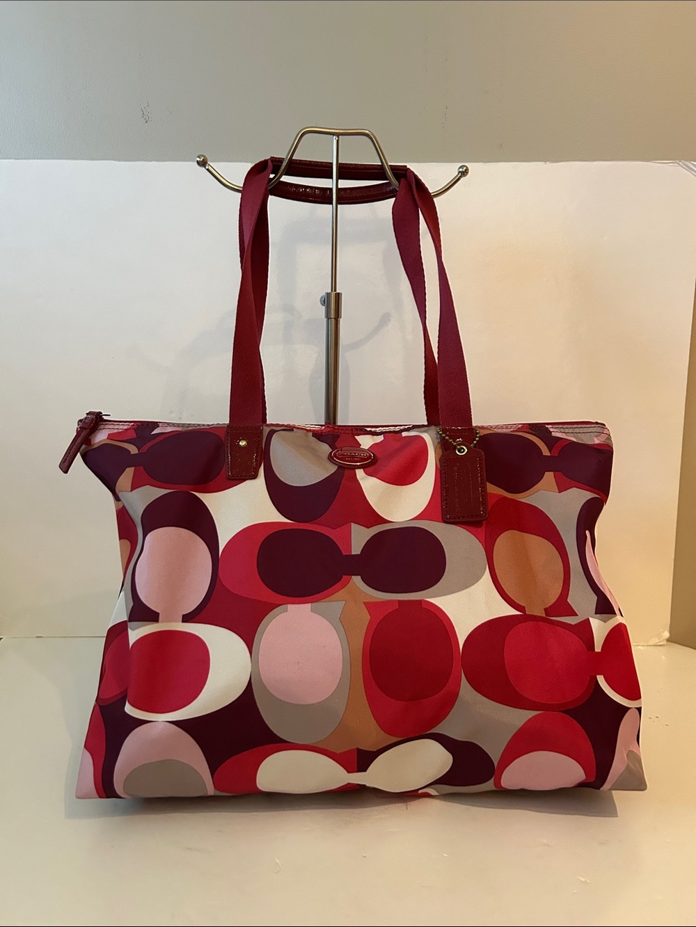 Vintage Coach Op Art Y2K  Large Signature Tote/Shoulder Bag So Nice RARE!!
